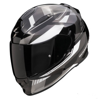 Scorpion Exo 491 Abilis Negro Plata Blanco + Kit Bluetooth Exo-Com Link-1