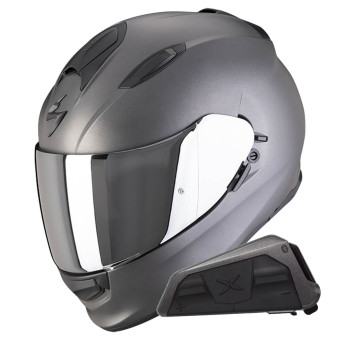 Casque Integral Scorpion Exo 491 Antracita Mate + Kit Bluetooth Exo-Com Link-1 Casque Integral Scorpion Exo 491 Antracita Mate + Kit Bluetooth Exo-Com Link-1