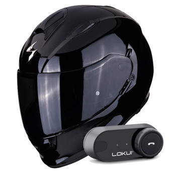 Integral Scorpion Exo 491 Black + Kit Bluetooth Lokui K30