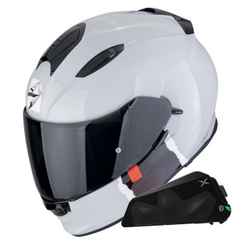 Integral Scorpion Exo 491 Cdigo Gris Rojo + Kit Bluetooth Exo-Com Link-1C