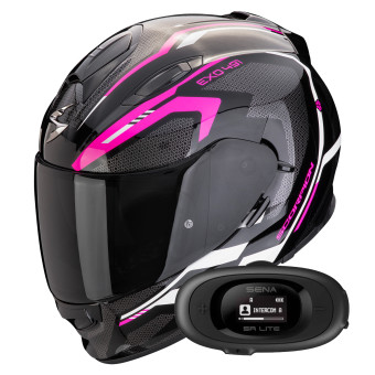 Integral Scorpion Exo 491 Kripta Black Pink White + Kit bluetooth 5R Lite Solo