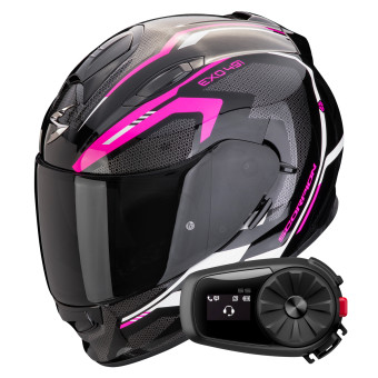 Integral Scorpion Exo 491 Kripta Black Pink White + Kit Bluetooth 5S Solo