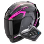 Casque Integral Scorpion Exo 491 Kripta Black Pink White + Kit Bluetooth BT Mini