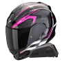 Casque Integral Scorpion Exo 491 Kripta Negro Rosa Blanco + Kit Bluetooth Exo-Com Link-1
