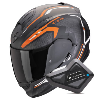 Integral Scorpion Exo 491 Kripta Matt Black Orange White + Kit Bluetooth BT Mini