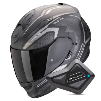 Integral Scorpion Exo 491 Kripta Matt Black Silver + Kit Bluetooth BT Mini