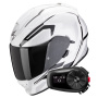 Casque Integral Scorpion Exo 491 Kripta White Black + Kit Bluetooth 5S Solo