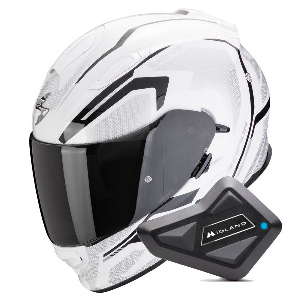 Integral Scorpion Exo 491 Kripta White Black + Kit Bluetooth BT Mini