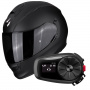 Casque Integral Scorpion Exo 491 Matt Black + Kit Bluetooth 5S