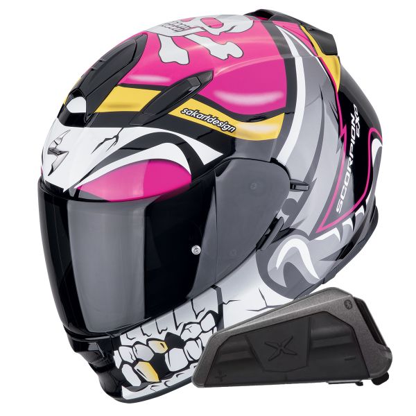 Integral Scorpion Exo 491 Pirate Pink + Kit Bluetooth Exo-Com Link-1