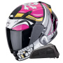 Casque Integral Scorpion Exo 491 Pirate Pink + Kit Bluetooth Exo-Com Link-1