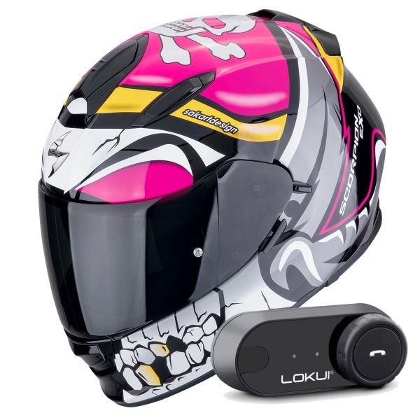 Integral Scorpion Exo 491 Pirate Pink + Kit Bluetooth Lokui K30