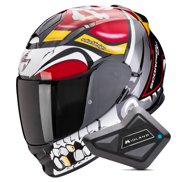 Integral Scorpion Exo 491 Pirate Red + Kit Bluetooth BT Mini Integral Scorpion Exo 491 Pirate Red + Kit Bluetooth BT Mini