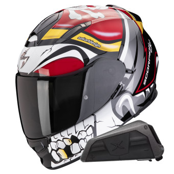 Integral Scorpion Exo 491 Rojo Pirata + Kit Bluetooth Exo-Com Link-1