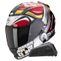 Casque Integral Scorpion Exo 491 Rojo Pirata + Kit Bluetooth Exo-Com Link-1
