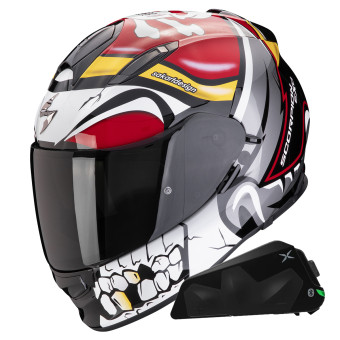 Integral Scorpion Exo 491 Rojo Pirata + Kit Bluetooth Exo-Com Link-1C