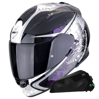 Integral Scorpion Exo 491 Run Black Chameleon + Kit Bluetooth Exo-Com Link-1C