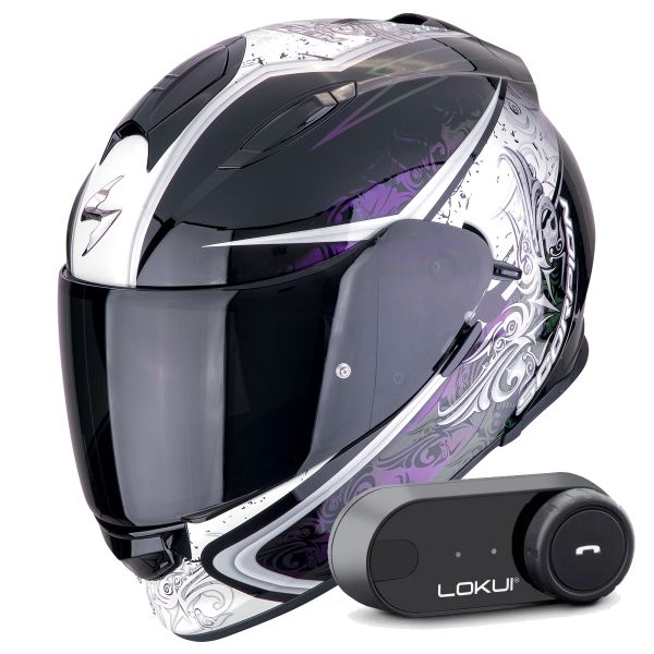 Integral Scorpion Exo 491 Run Black Chameleon + Kit Bluetooth Lokui K30