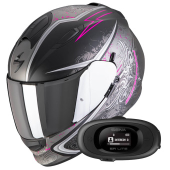 Integral Scorpion Exo 491 Run Matt Black Pink + Kit bluetooth 5R Lite