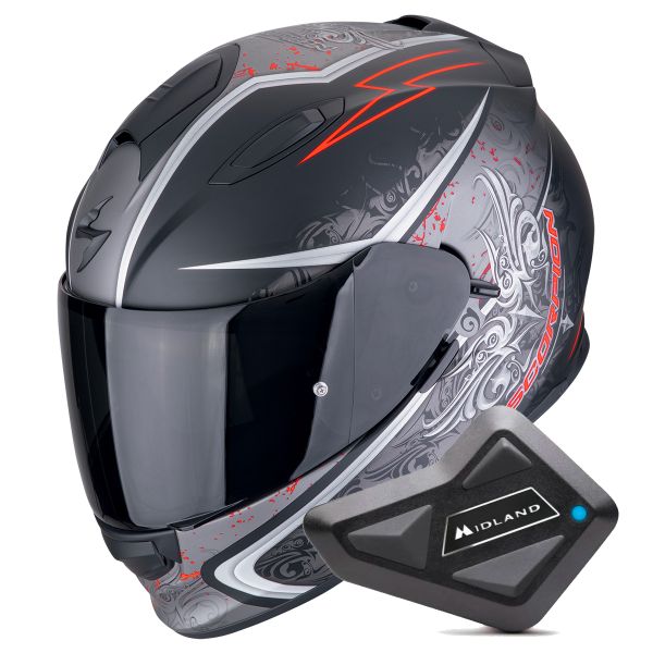 Integral Scorpion Exo 491 Run Matt Black Red + Kit Bluetooth BT Mini