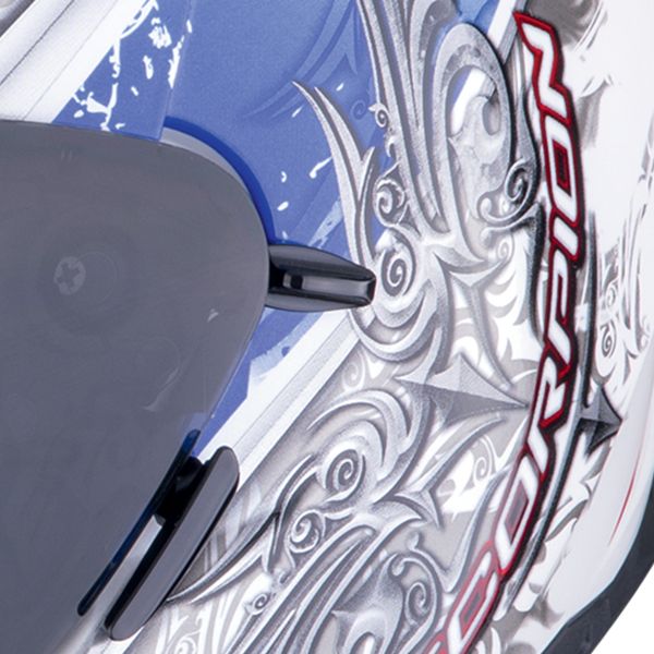 Scorpion Exo 491 Run Blanco Azul + Kit Bluetooth Exo-Com Link-1