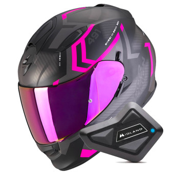 Integral Scorpion Exo 491 Spin Matt Black Pink + Kit Bluetooth BT Mini