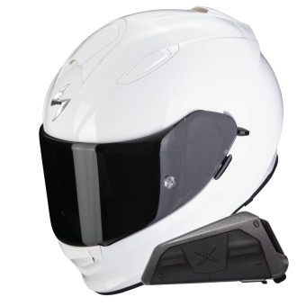 Integral Scorpion Exo 491 Blanco + Kit Bluetooth Exo-Com Link-1
