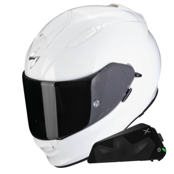 Integral Scorpion Exo 491 Blanco + Kit Bluetooth Exo-Com Link-1C