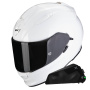 Casque Integral Scorpion Exo 491 Blanco + Kit Bluetooth Exo-Com Link-1C