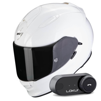 Integral Scorpion Exo 491 White + Kit Bluetooth Lokui K30