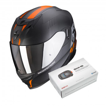 Integral Scorpion Exo 520 Air Laten Matt Black Orange + Kit Bluetooth SMH5 Solo