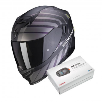 Integral Scorpion Exo 520 Air Shade Matt Black Neon Yellow + Kit Bluetooth SMH5 Solo