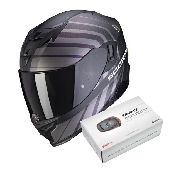 Integral Scorpion Exo 520 Air Shade Matt Black Neon Yellow + Kit Bluetooth SMH5 Solo