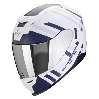 Scorpion Exo 520 Evo Air Banshee Matt White Purple + Kit bluetooth Exo-Com Link-1
