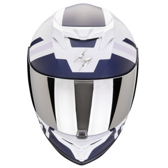 Scorpion Exo 520 Evo Air Banshee Matt White Purple + Kit bluetooth Exo-Com Link-1