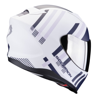 Scorpion Exo 520 Evo Air Banshee Matt White Purple + Kit bluetooth Exo-Com Link-1