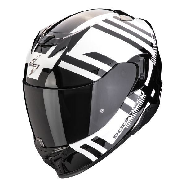 Scorpion Exo 520 Evo Air Banshee White Black + Kit bluetooth Exo-Com Link-1C