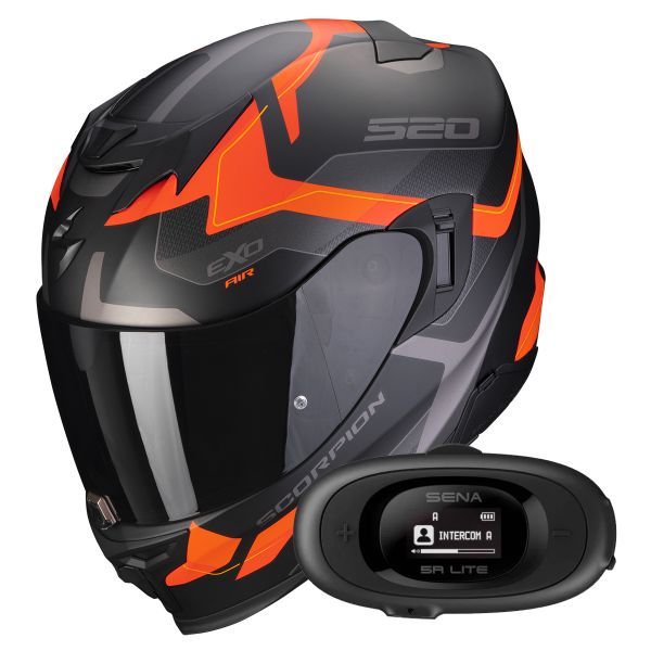 Integral Scorpion Exo 520 Evo Air Elan Matt Black Orange + Kit bluetooth 5R Lite