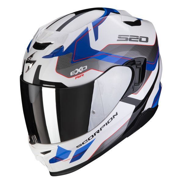 Scorpion Exo 520 Evo Air Elan White Blue + Kit bluetooth 5R Lite