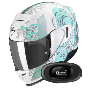Integral Scorpion Exo 520 Evo Air Fasta White Light Blue + Kit bluetooth 5R Lite