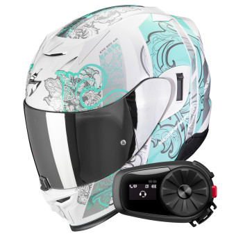 Integral Scorpion Exo 520 Evo Air Fasta White Light Blue + Kit Bluetooth 5S Solo