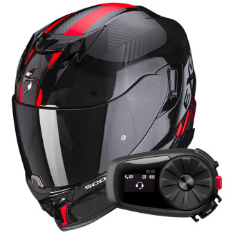 Integral Scorpion Exo 520 Evo Air Laten Black Red + Kit Bluetooth 5S