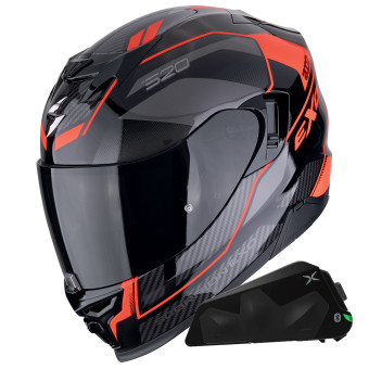 Integral Scorpion Exo 520 Evo Air Lena Black Red + Kit bluetooth Exo-Com Link-1C