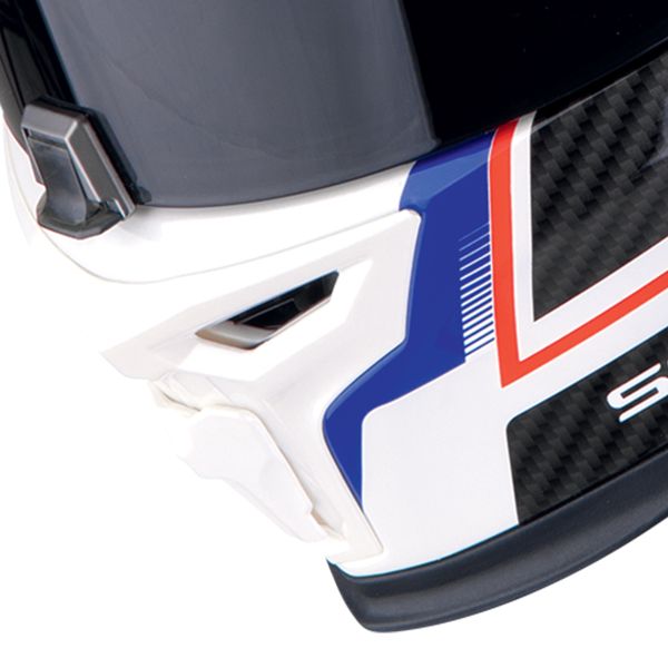 Scorpion Exo 520 Evo Air Lena Pearl White Blue + Kit bluetooth Exo-Com Link-1