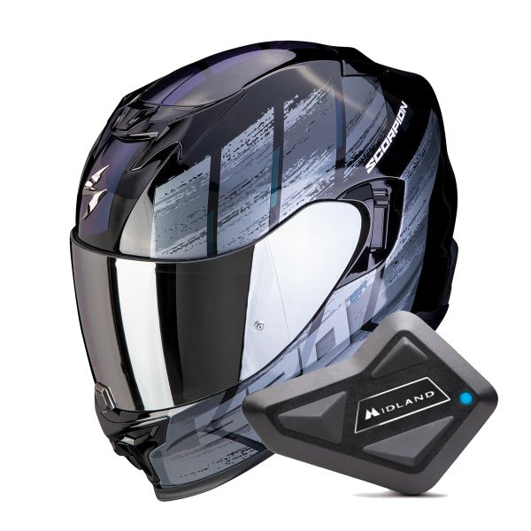 Integral Scorpion Exo 520 Evo Air Maha Black Chameleon + Kit Bluetooth BT Mini