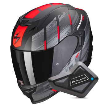 Integral Scorpion Exo 520 Evo Air Maha Matt Black Red + Kit Bluetooth BT Mini