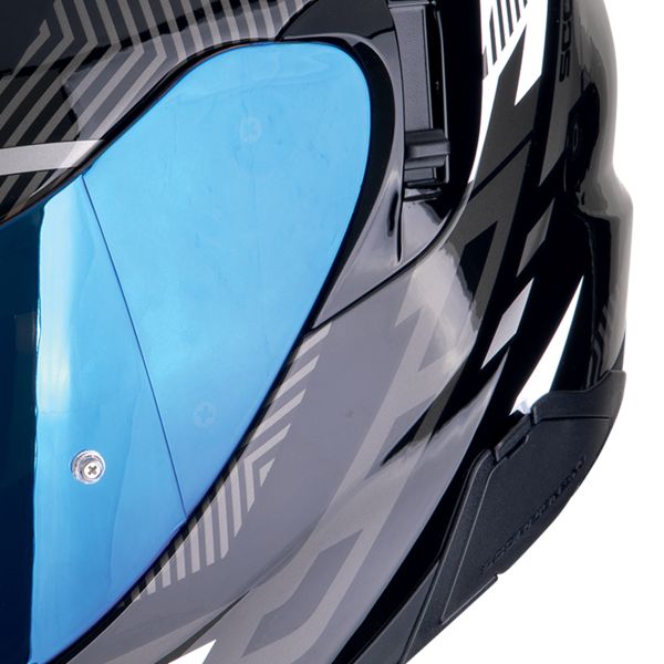 Scorpion Exo 520 Evo Air Ranka Black White Blue + Kit bluetooth Exo-Com Link-1C