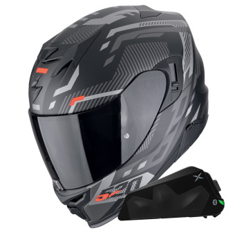 Integral Scorpion Exo 520 Evo Air Ranka Matt Black Red + Kit bluetooth Exo-Com Link-1C