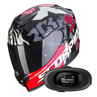 Integral Scorpion Exo 520 Evo Air Rok Bagoros Black Red + Kit bluetooth 5R Lite