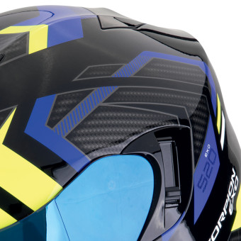 Scorpion Exo 520 Evo Air Sensus Black Blue Yellow Fluo + Kit Bluetooth 5S Solo